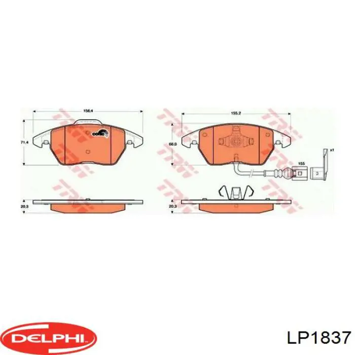 Тормозные колодки Delphi LP1837