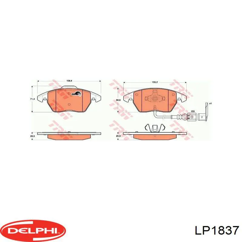 LP1837 Delphi Колодки передние