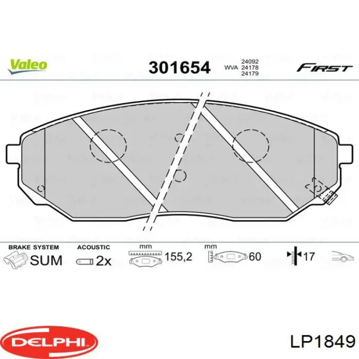 Колодки Delphi LP1849 цена, от 22.64 USD
