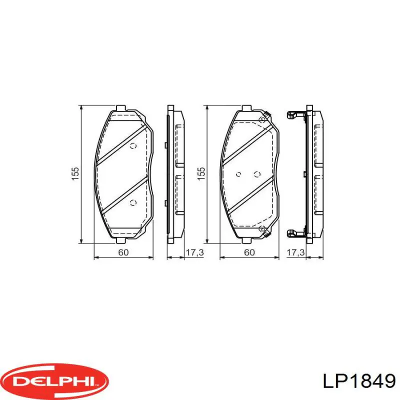 Передние тормозные колодки LP1849 Delphi