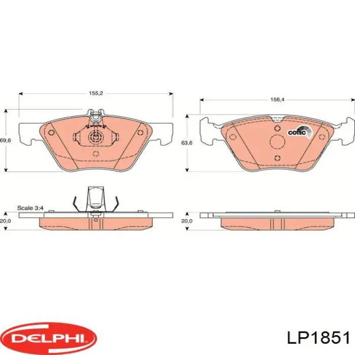 Купить LP1851 Delphi Колодки тормозные