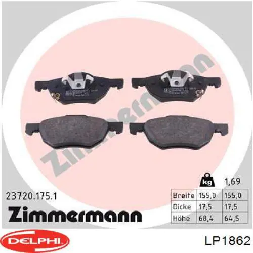 Колодки Delphi LP1862 цена, от 21.60 USD