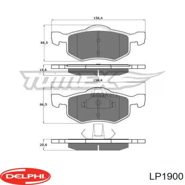 Купить LP1900 Delphi Колодки тормозные