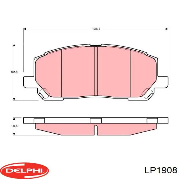 Передние тормозные колодки LP1908 Delphi