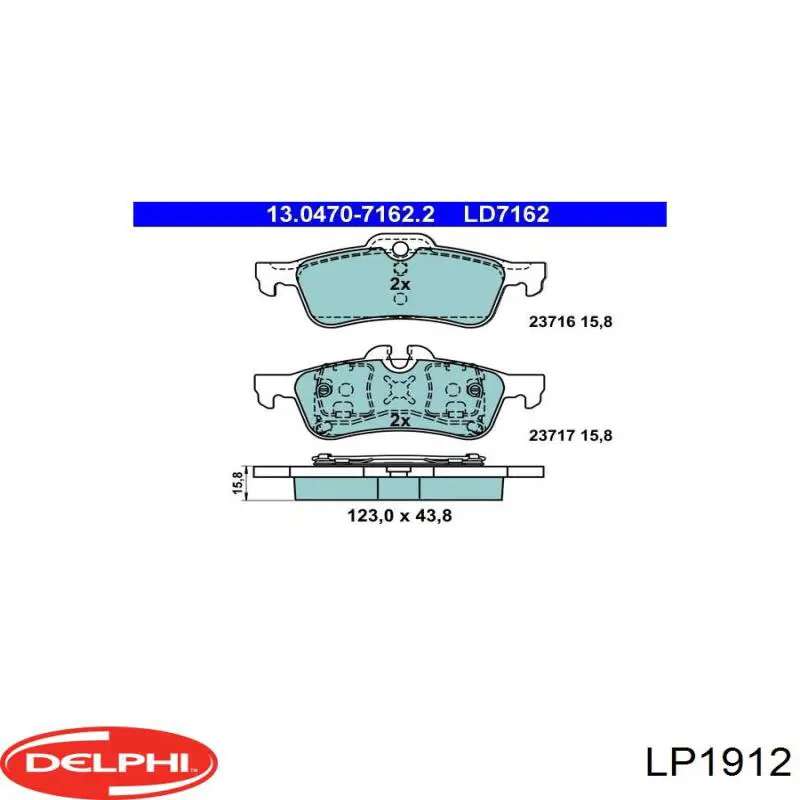 Колодки дисковые  Delphi LP1912 цена, от 27.20 USD