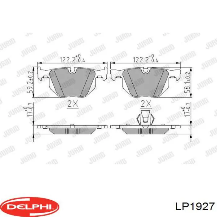 Колодки дисковые  Delphi LP1927 цена, от 25.05 USD