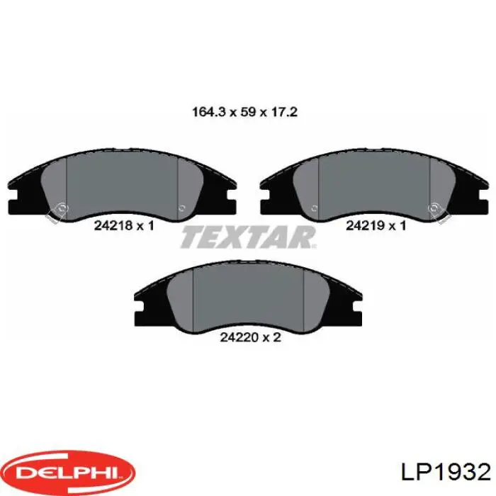 Передние тормозные колодки LP1932 Delphi