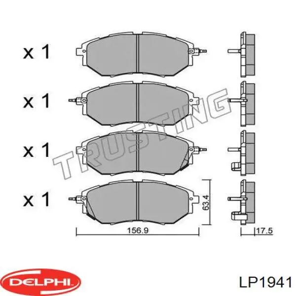 LP1941 Delphi колодки тормозные передние дисковые