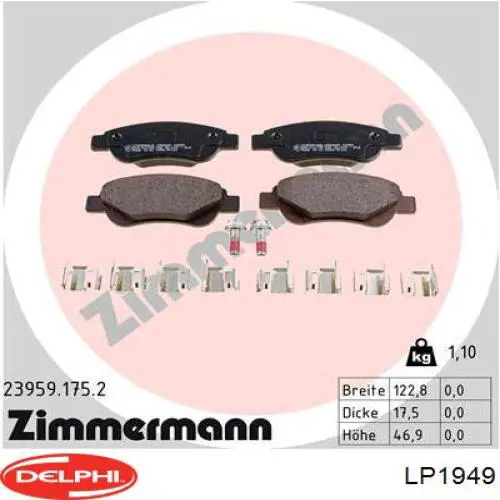 Колодки Delphi LP1949 цена, от 17.75 USD