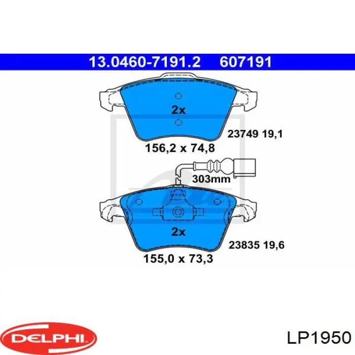 Колодки Delphi LP1950 цена, от 33.23 USD