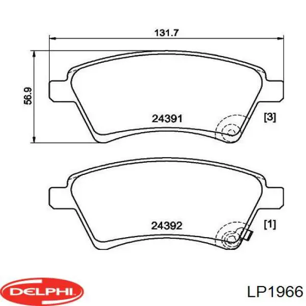 Колодки Delphi LP1966 цена, от 26.10 USD