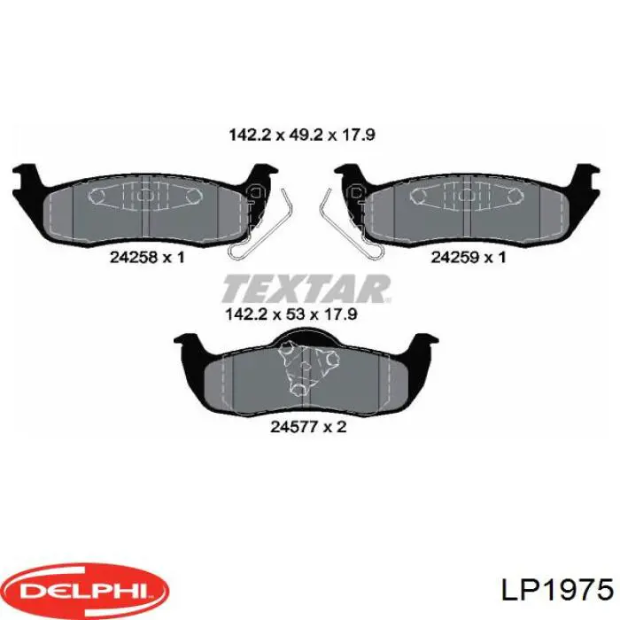 Колодки дисковые  Delphi LP1975 цена, от 35.51 USD