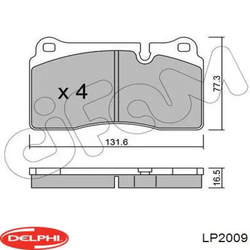 Передние тормозные колодки LP2009 Delphi