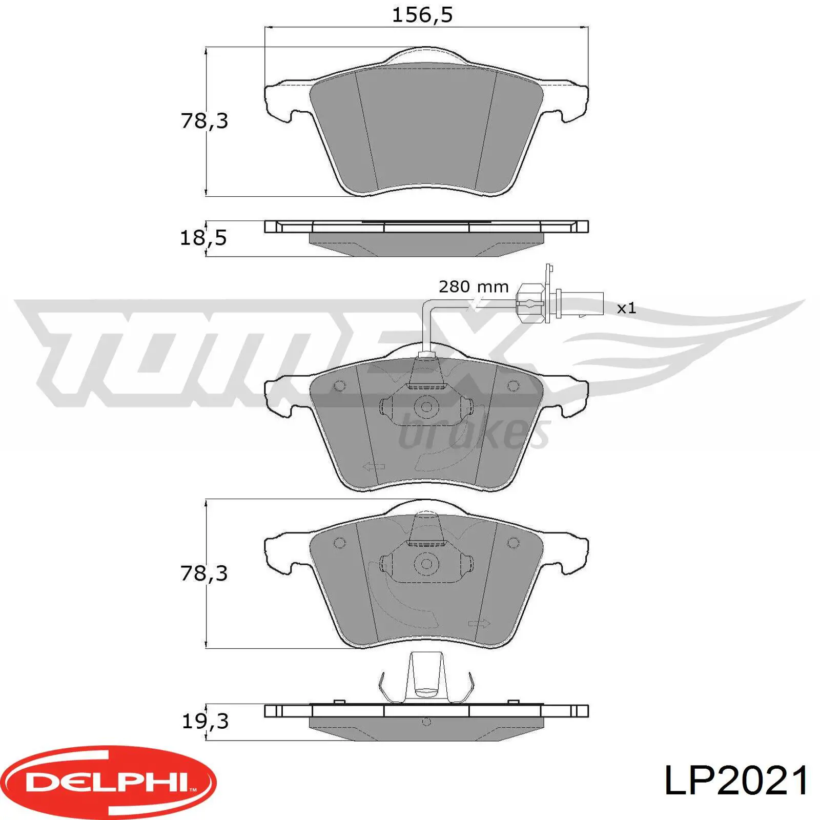 Передние тормозные колодки LP2021 Delphi