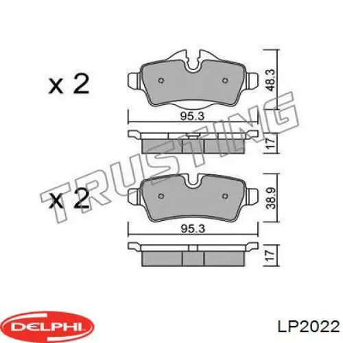 Задние тормозные колодки LP2022 Delphi