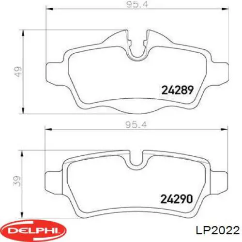 Задние дисковые колодки Delphi LP2022
