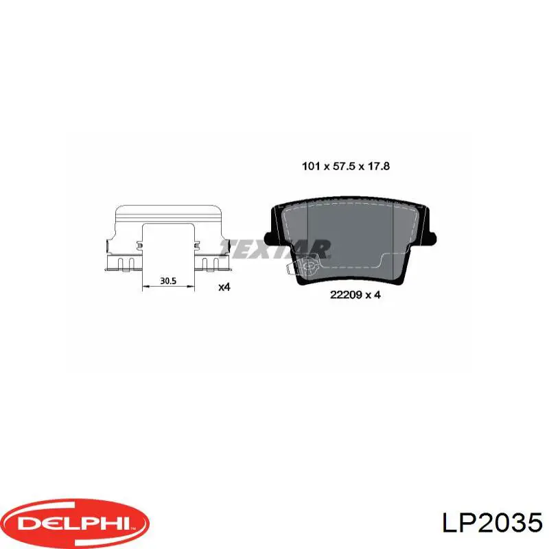 LP2035 Delphi Колодки тормозные дисковые комплект