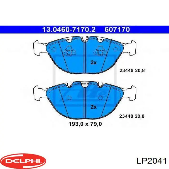 Pastillas delanteras de freno LP2041 Delphi