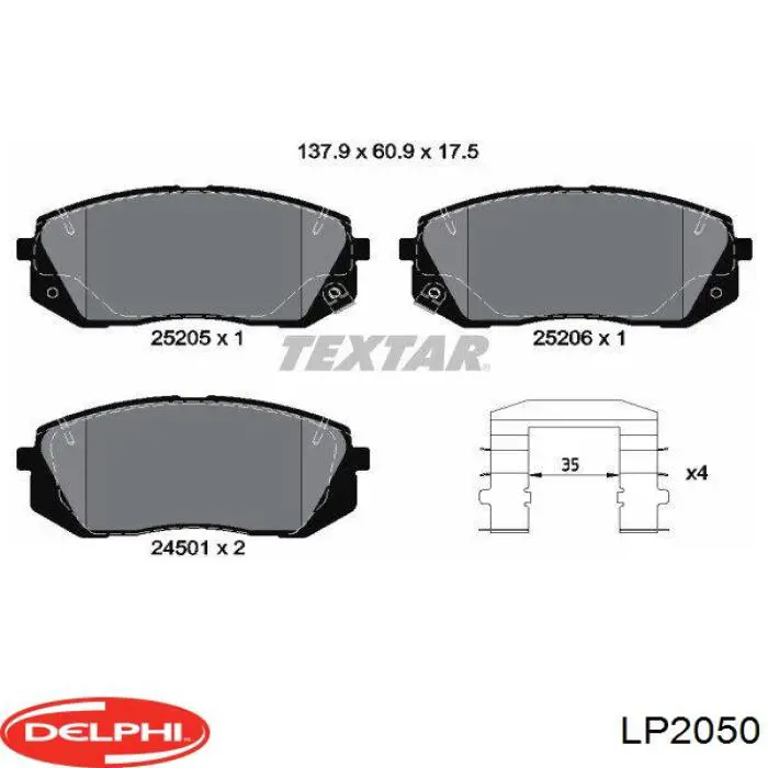 Тормозные колодки Delphi LP2050