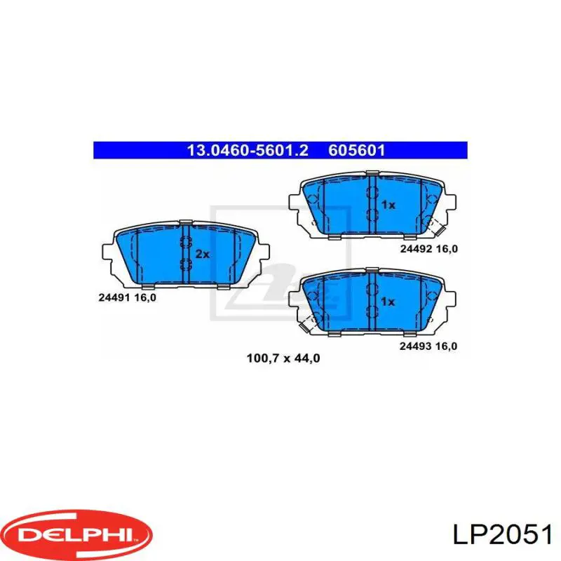 Задние дисковые колодки Delphi LP2051