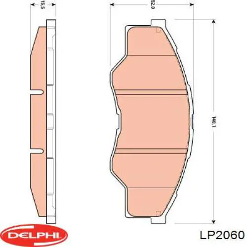 Передние тормозные колодки LP2060 Delphi