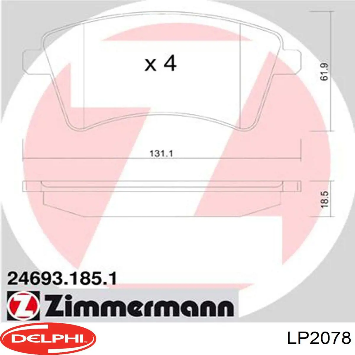 Колодки Delphi LP2078 цена, от 23.19 USD