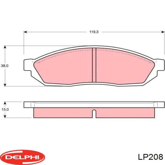 Передние тормозные колодки LP208 Delphi