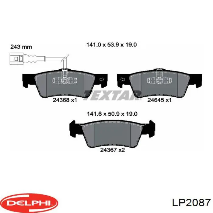 Купить LP2087 Delphi Колодки тормозные задние, дисковые