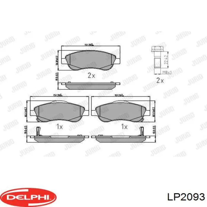Купить LP2093 Delphi Колодки тормозные