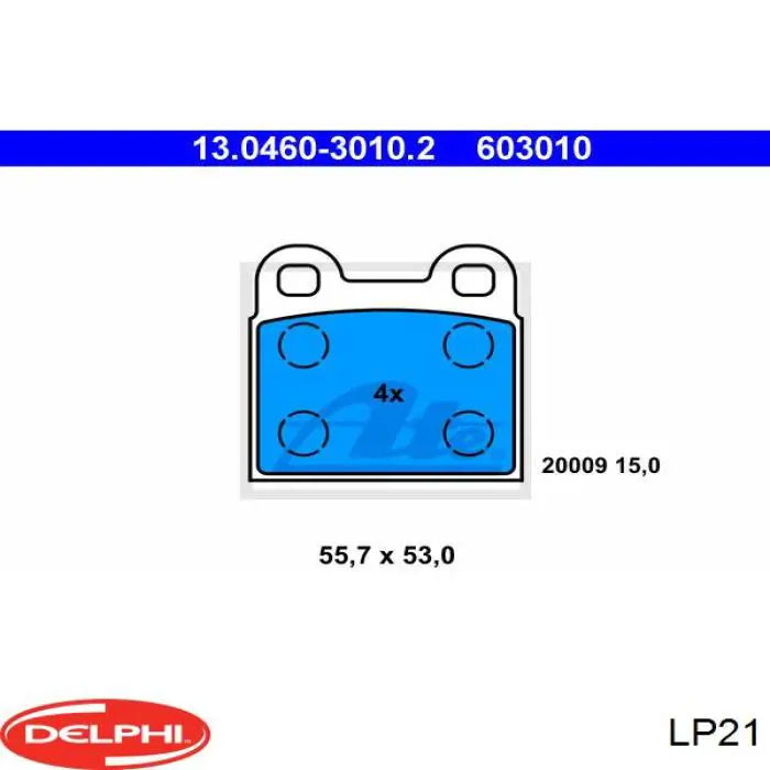 Задние тормозные колодки LP21 Delphi