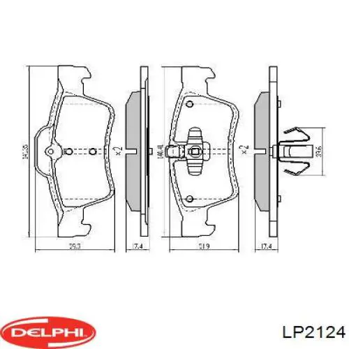 Колодки дисковые  Delphi LP2124 цена, от 31.05 USD