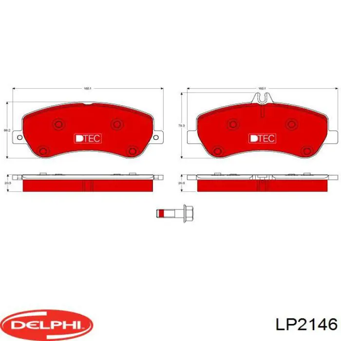 Передние тормозные колодки LP2146 Delphi