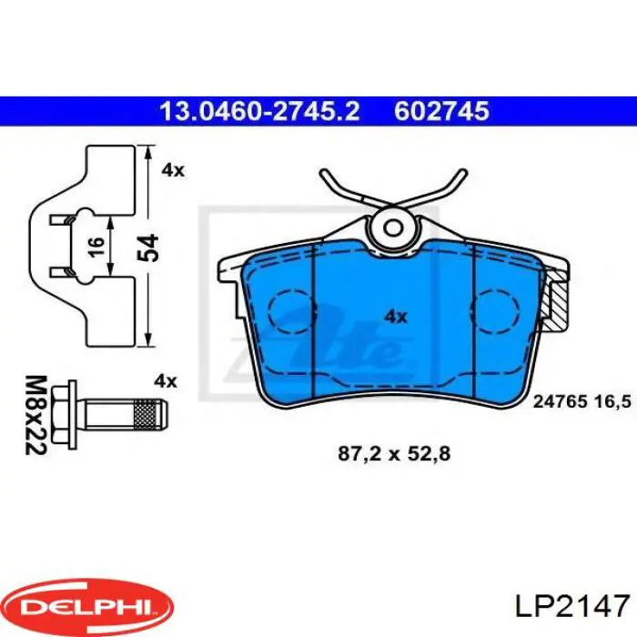 Купить LP2147 Delphi Колодки тормозные задние, дисковые