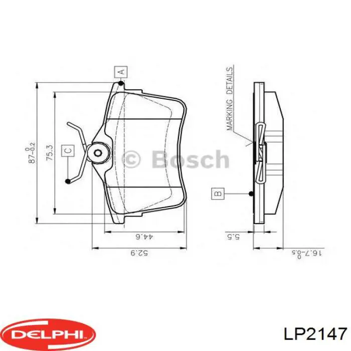 Задние тормозные колодки LP2147 Delphi