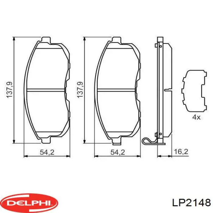 Передние тормозные колодки LP2148 Delphi