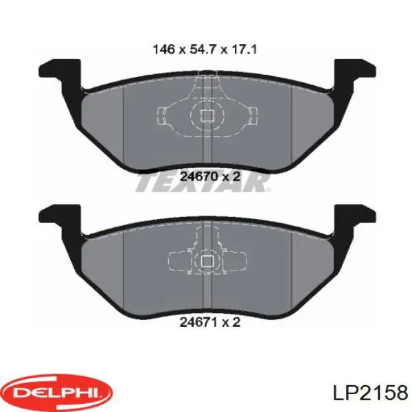 Купить LP2158 Delphi Колодки тормозные задние, дисковые