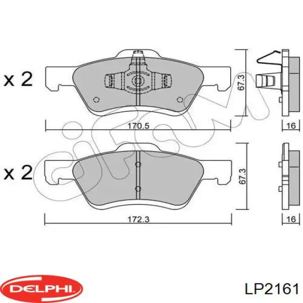 LP2161 Delphi колодки тормозные передние дисковые