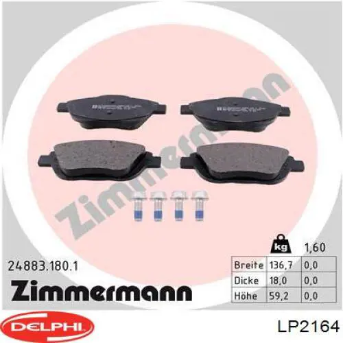 Колодки Delphi LP2164 цена, от 24.10 USD