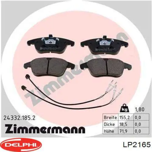 Купить LP2165 Delphi Колодки тормозные