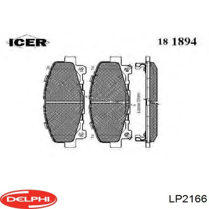 Колодки Delphi LP2166 цена, от 18.32 USD