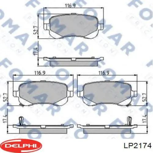 Купить LP2174 Delphi Колодки тормозные задние, дисковые
