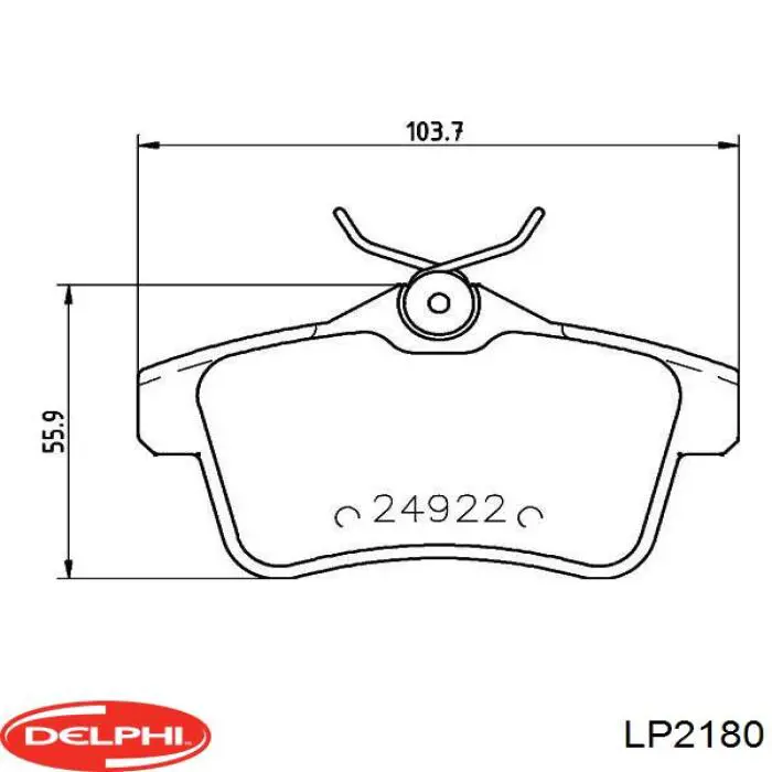 Купить LP2180 Delphi Колодки тормозные задние, дисковые