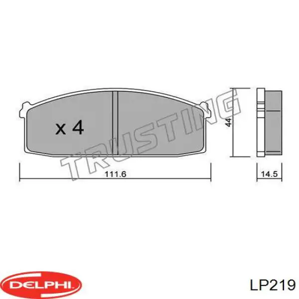 LP219 Delphi колодки тормозные передние дисковые