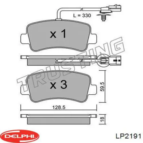 Задние тормозные колодки LP2191 Delphi