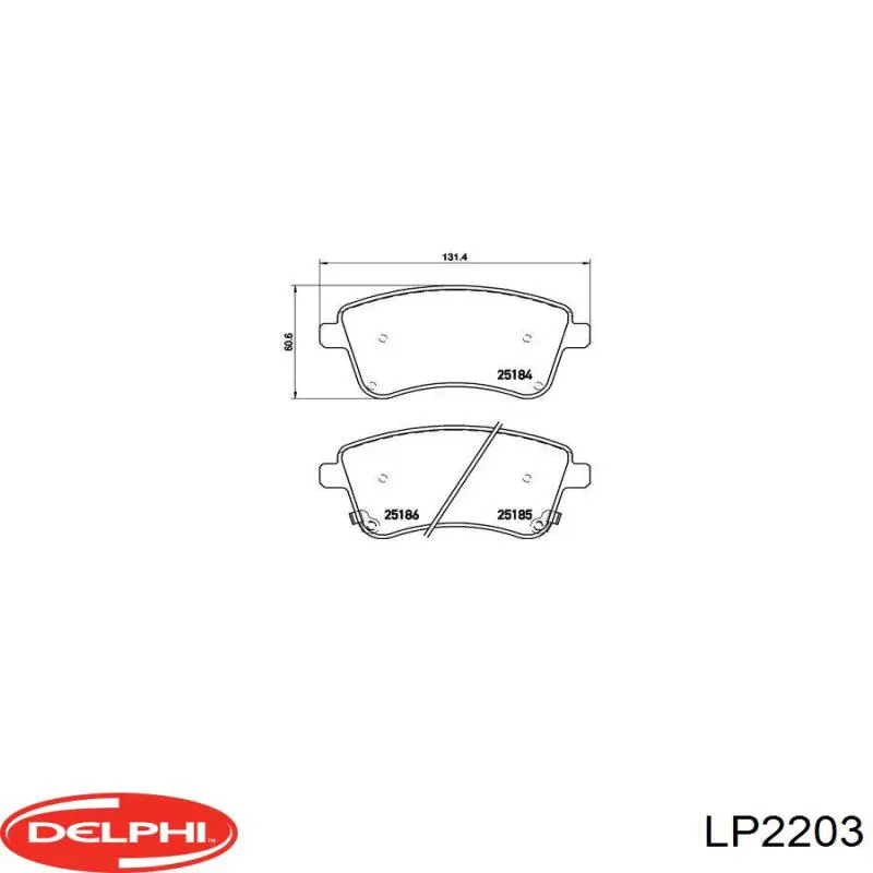 LP2203 Delphi передние тормозные колодки