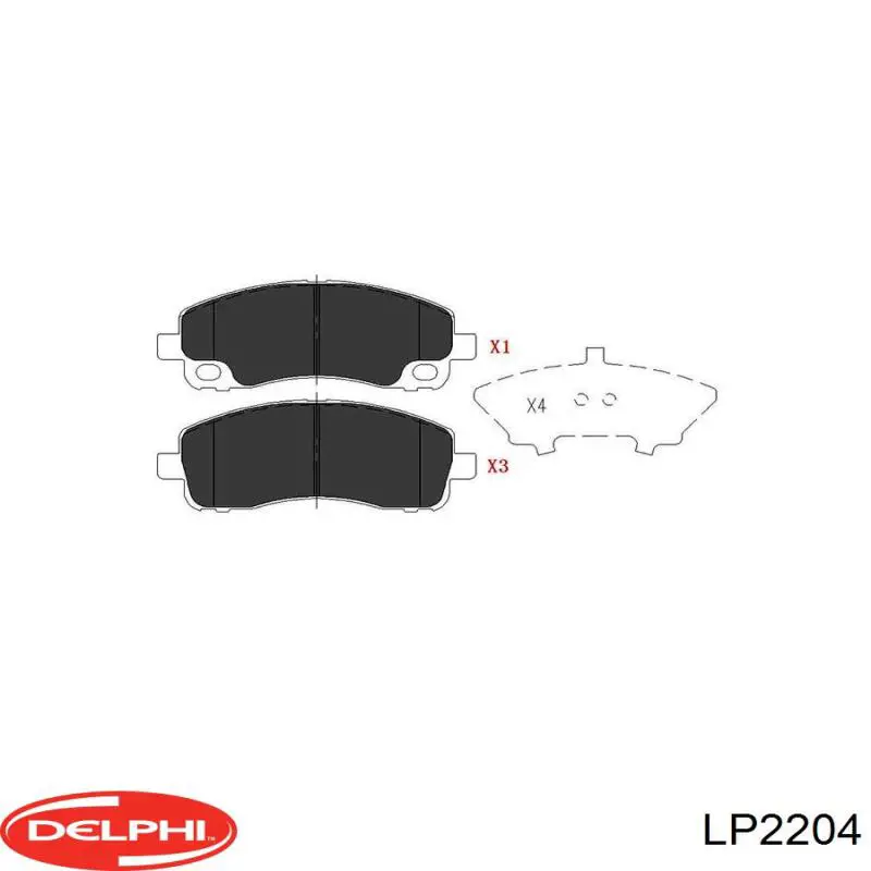 LP2204 Delphi колодки тормозные задние дисковые
