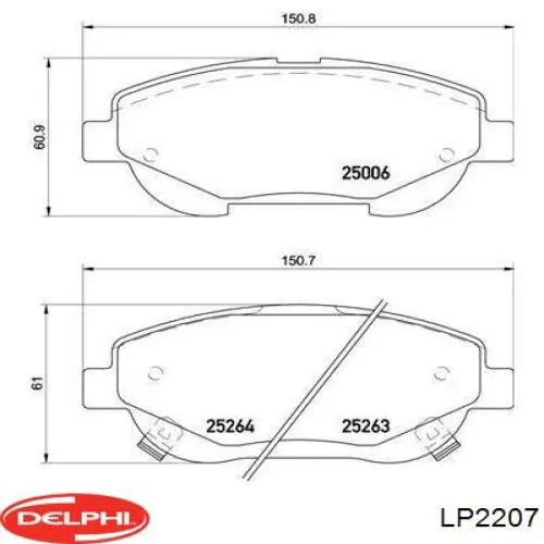 Купить LP2207 Delphi Колодки тормозные