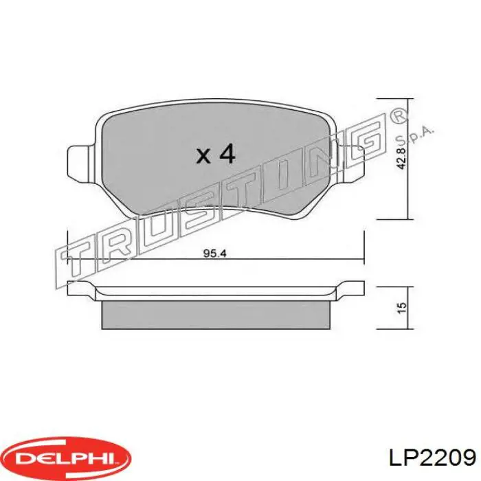 Задние дисковые колодки Delphi LP2209