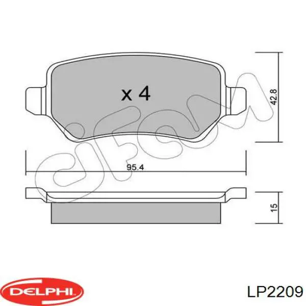Задние тормозные колодки LP2209 Delphi