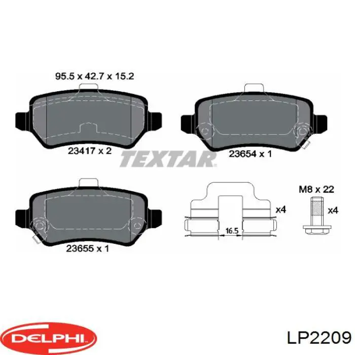 Купить LP2209 Delphi Колодки тормозные задние, дисковые